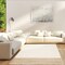 Chaudhary Living 5.25' x 7.25' White and Tan Striped Rectangular Area Throw Rug